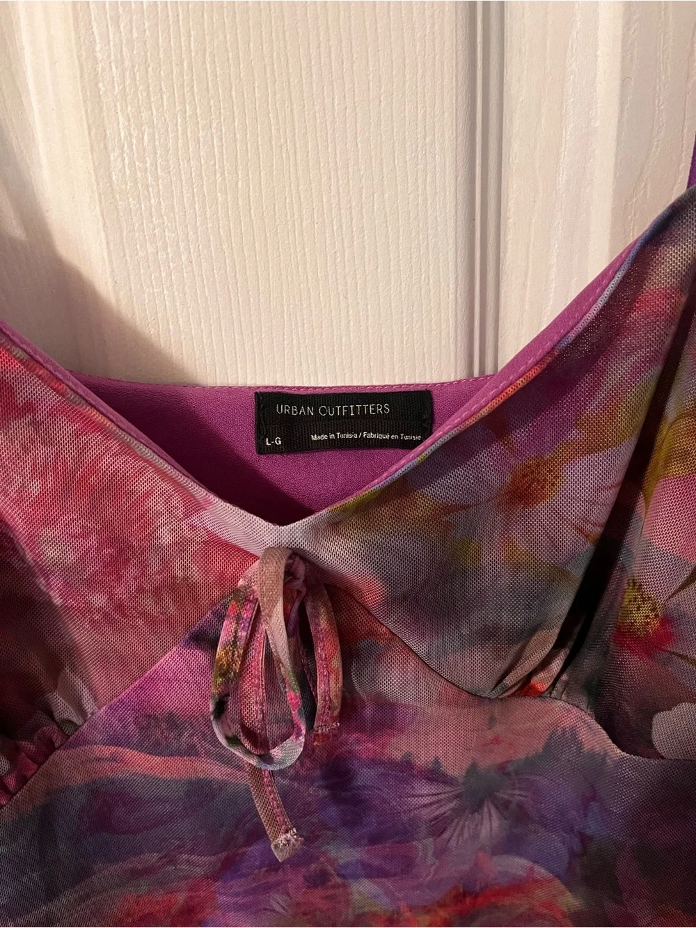 Run Floral Purple Slip Dress with Spaghetti Straps - Picture 3 of 4